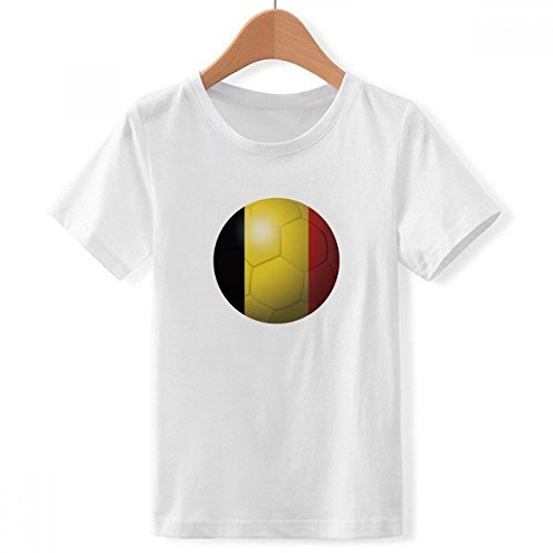 DIYthinker Bélgica Bandera Nacional de fútbol Copa del Mundo con Cuello Redondo de la Camiseta para Chico Multicolor X-Grande