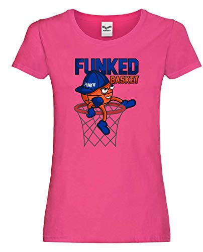 Druckerlebnis24 Camiseta – Funket Basket Canasta – Camiseta para Mujer y Mujer Fucsia L