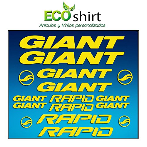 Ecoshirt 5B-RQ62-XMWS Pegatinas Cuadro Frame Giant Rapid Am29 Stickers Aufkleber Decals Adesivi Bike BTT MTB Cycle, Amarillo