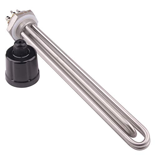 Elemento de calefacción 220/380V 9KW calentador de agua calentador de inmersión duradero con brida de tornillo de acero inoxidable de 1.25 pulgadas rosca BSP viene con tapa y anillo de sellado