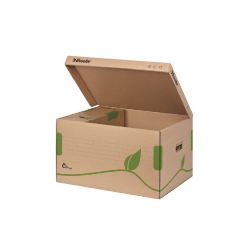 Esselte Eco 623918 - Caja para archivar con tapa (80/100 mm), color marrón