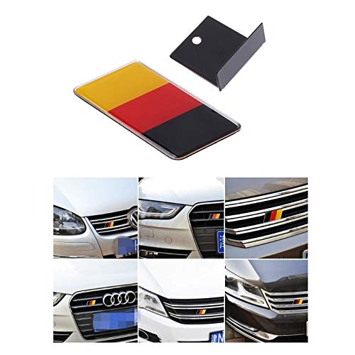 Essming Bandera Alemana Insignia del Emblema de la Parrilla for Volkswagen Scirocco Golf 7 Golf 6 GTI del Polo de VW Tiguan for Audi A4 A6 Accesorios del Coche 1pc