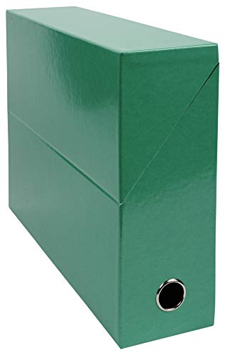 Exacompta Transfer Caja iderama cartón con papel impreso con pespunte, DIN A4, color verde oscuro