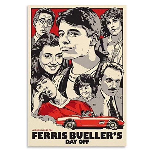 Ferris Bueller's Day Off (1986) Película clásica Póster de película Impresión en lienzo Pintura Arte de la pared para la sala de estar Dormitorio Decoración-50x70cm Sin marco