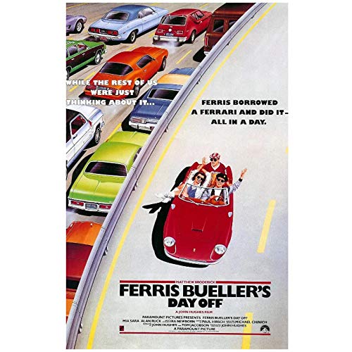 Ferris Bueller's Day Off (1986) Póster de película Impresión en lienzo Pintura Arte de la pared para la decoración del dormitorio de la sala de estar-50x75cm Sin marco