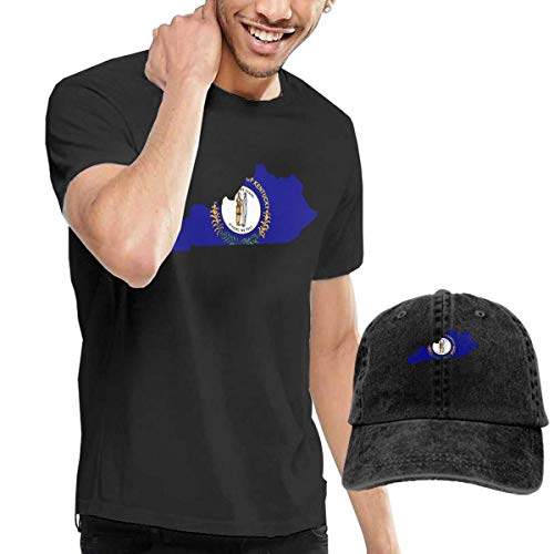 fghjfgdjhfd Camiseta de Manga Corta para Hombre,Kentucky Mens Funny T-Shirt and Baseball Cap Set, Short Sleeve T Shirt with Hat for Men Graphic Combination