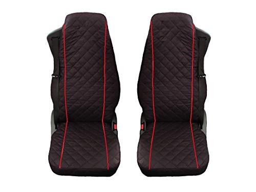Fundas de asiento para camiones diseñado para encajar Volvo FH12 FH16 FH3, color negro y rojo