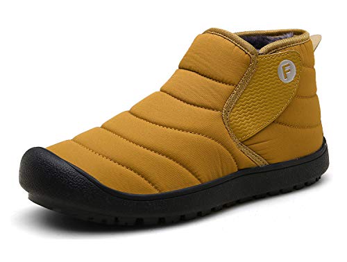 Gaatpot Unisex-Adulto Botas de Nieve Cálidas y Cómodas Zapatos de Invierno Fur Forro Aire Libre Senderismo Zapatillas de Deporte Amarillo 35EU=36CN