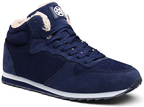 Gaatpot Zapatos Invierno Botas Forradas de Nieve Zapatillas Sneaker Botines Planas para Hombres Mujer Azul EU 39.5 = CN 41
