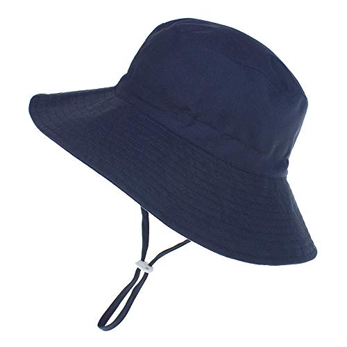Gorra proteccion solar,Sombrero para niños 2020 primavera y verano nuevo sombrero para el sol hombres y mujeres bebé transpirable sombrero de playa de secado rápido sombrero de pescador-azul marino_T