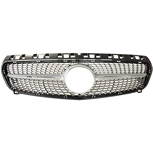 GUOQING Riñón Grille Grill Frente Parrilla Parrilla Racing, W176 Diamond Grille En Forma Fit For El Mercedes Clase A 2013-2015 A180 A200 A260 A45 Frontal Calandra Deportiva ABS (Color : Black)