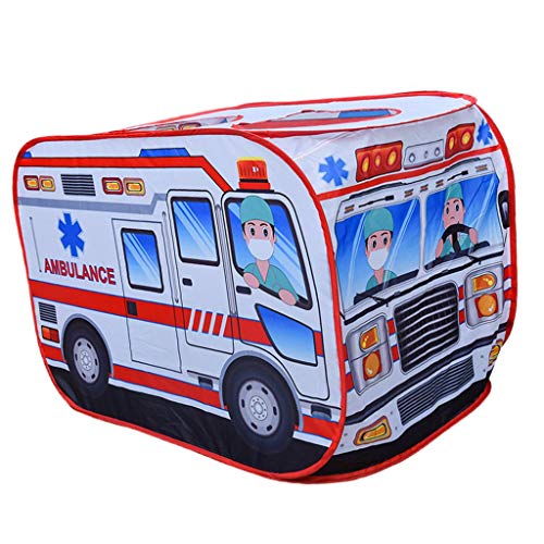 Hellery Juguete Plegable del Cumpleaños de La Fiesta del Camión Emergente del Juego de rol Divertido de Playtent de Los Niños - Ambulancia