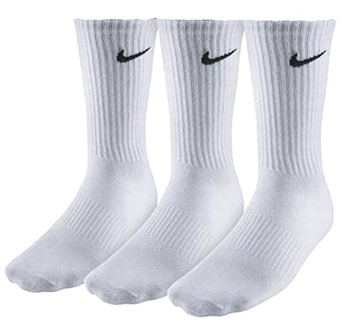 Hombres NIKE paquete de 3 pares blanca algodón calcetines deportivos para equipos acolchados, niño, color blanco, tamaño extra-large