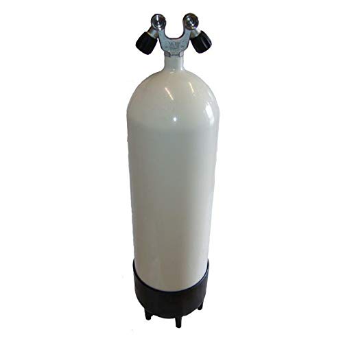 HTD Botella de inmersión de 15 litros, 230 bares, con válvula doble de aire comprimido
