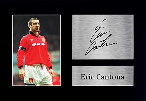HWC Trading Eric Cantona A4 Sin Marco Regalo De Visualización De Fotos De Impresión De Imagen Impresa Autógrafo Firmado por Manchester United Los Aficionados Al Fútbol