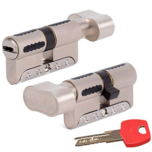 IFAM WX1000 Bombin de Seguridad 30x30 Color Niquel CON POMO Cilindro Bombillo Reforzado DOBLE EMBRAGUE Antirotura Antibumping Antitaladro Leva Antiextracción Cerradura para Puerta 5 Llaves y Tarjeta IFAM WX1000 Bombin de Seguridad 30x30 Color Niquel CON POMO Cilindro Bombillo Reforzado DOBLE EMBRAGUE Antirotura Antibumping Antitaladro Leva Antiextracción Cerradura para Puerta 5 Llaves y Tarjeta