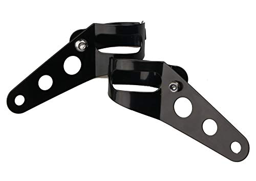 IGUANA CUSTOM PARTS - Pack de soportes negros universales tipo abrazaderas para anclar faros de moto, intermitentes o cúpulas en horquillas de 35mm a 43mm, IGUANA CUSTOM PARTS - Pack de soportes negros universales tipo abrazaderas para anclar faros de moto, intermitentes o cúpulas en horquillas de 35mm a 43mm,