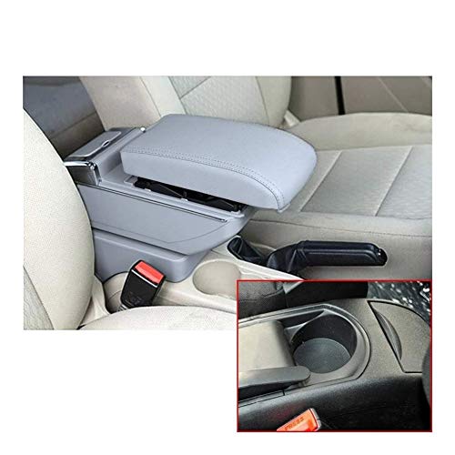 Intensificar Coche Apoyabrazos Central Consola Accesorios del Resto del Brazo LED Incorporado Negro Luz para Citroen C4 2008 2009 2010 2011 (Color : Gris)