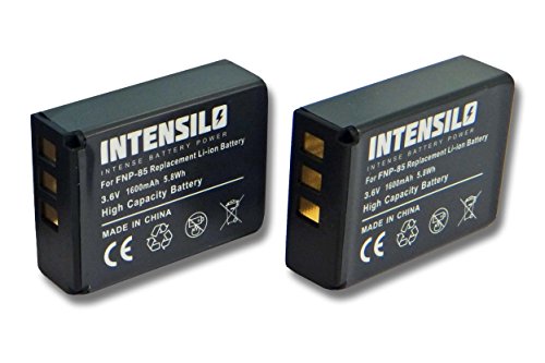 INTENSILO 2X Li-Ion batería 1600mAh (3.6V) para videocámara cámara de Video Toshiba Camileo X200, X400, X416 HD, X416HD, Z100 por NP-85, CB170, PA3985