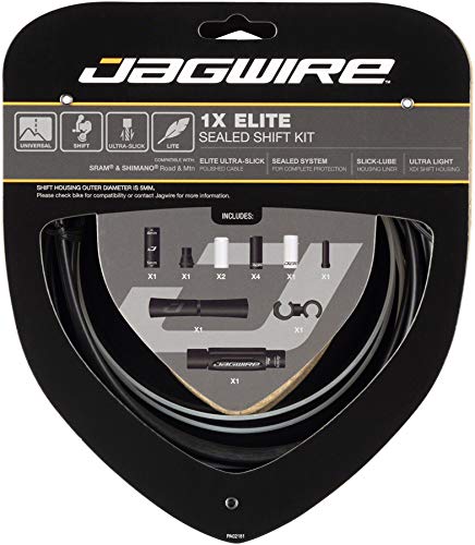 Jagwire 1X Elite Sealed Shift Kit de Fundas y Cables de desviador para Adultos, Unisex, Negro, Talla única