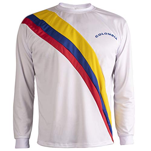 JL Sport Colombia Camiseta Retro Fútbol Hombrega Larga para Hombre - L
