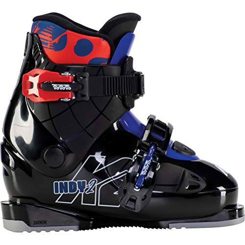 K2 Indy-2 Botas de esquí, Niños, Negro, Azul y Rojo, Mondo: 21.5 (EU: 34.5 / UK: 2 / US: 3)
