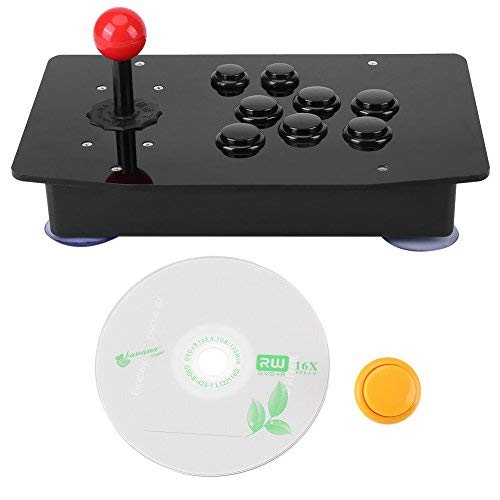 Kafuty Controlador de Juego Joystick Juego clásico Mango USB Joystick de 8 direcciones Botones de retardo Cero para computadora PC Arcade