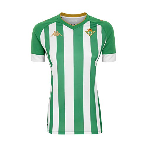 Kappa Primera Equipación Camiseta, Mujer, Verde/Blanco/Oro, XL