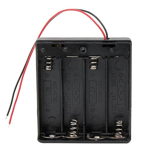 KEESIN AA 6V batería titular caso caja de almacenamiento de la batería de plástico con interruptor ON/OFF y cierre Cable Ties