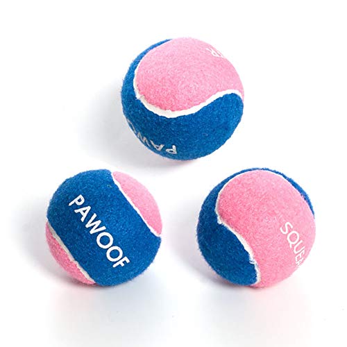 Kelong Juego de 3 pelotas de tenis para perro, color rosa y azul, para lanzar y buscar pelotas de tenis para perros (tamaño grande)