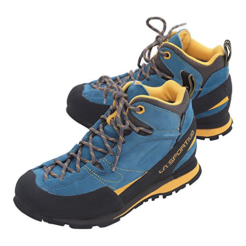 La Sportiva Boulder X Mid, Botas de Senderismo Hombre, Multicolor (Blue/Yellow 000), 43.5 EU