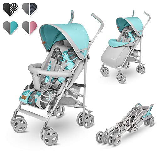 Lionelo Elia Carrito 80 x 51 x 105 cm Para niños de 15 kg 6-36M Regulación del respaldo y plegado sencillo Toldo con ventanilla Cesta Turquesa Lionelo Elia Carrito 80 x 51 x 105 cm Para niños de 15 kg 6-36M Regulación del respaldo y plegado sencillo Toldo con ventanilla Cesta Turquesa