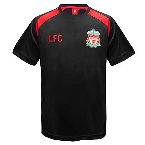 Liverpool FC - Camiseta oficial de entrenamiento - Para niño - Poliéster - Negro - 10-11 años