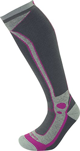 Lorpen Calcetines de esquí de Peso Medio T3 para Mujer, Color Gris Claro, Mediano