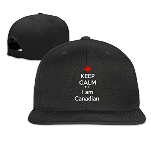 Lsjuee UnisexHat, Fashion Keep Calm Soy Canadiense Ajustable Hip Hop Flat BillHat