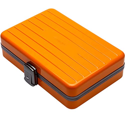 LSX Caja de cigarros Caja de cigarros - Humos de cigarros Sellos de Aluminio internos de Madera de Cedro portátiles No sacuda el Equipaje OYO (Color : Orange)