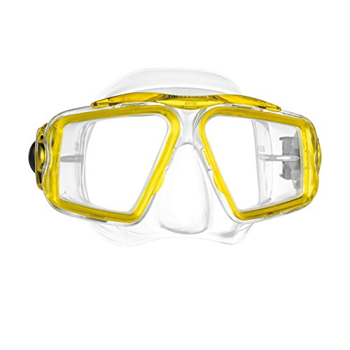 Mares Opera Mid Size Dual Lens Silicone Mask with Yellow Frame by Mares