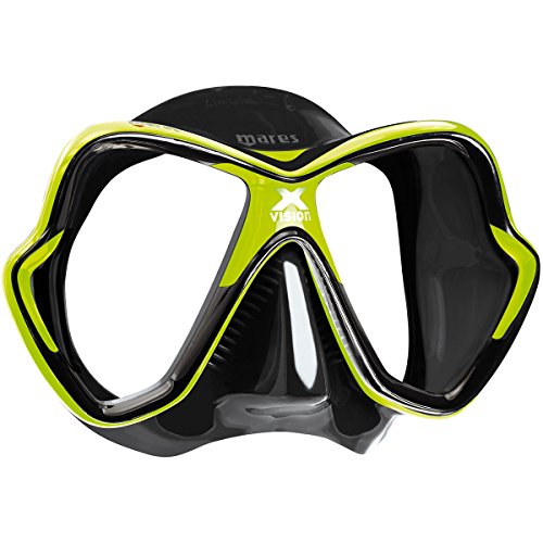 Mares X-Vision - Máscara de Buceo Unisex, Unisex, Color Verde Lima/Negro, tamaño Talla única