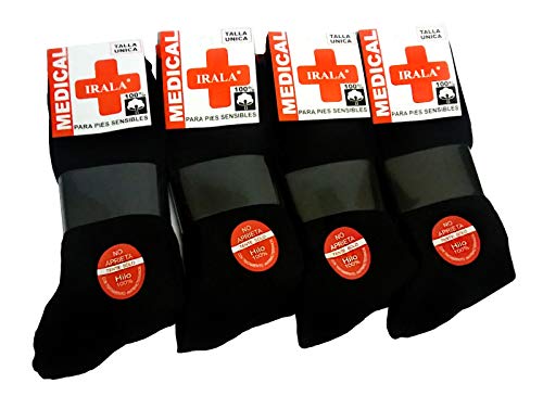 Medical 6+6=12 Pares Calcetines Hombre Negro Talla 40/46 Anti-PRESIÓN Anti-estres Anti-ácaros, pies sensibles, 100% Hilo algodón Medical 6+6=12 Pares Calcetines Hombre Negro Talla 40/46 Anti-PRESIÓN Anti-estres Anti-ácaros, pies sensibles, 100% Hilo algodón
