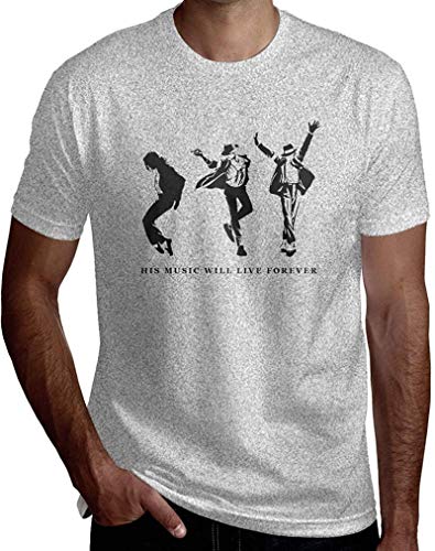 Men Humor tee Shirt His Music Will Live Forever Michael Jackson Tshirts Black,Gray,3X-Large