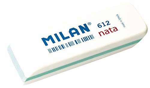 Milan 612 - Goma de borrar, color blanco, Caja 12 Unidades, blanco