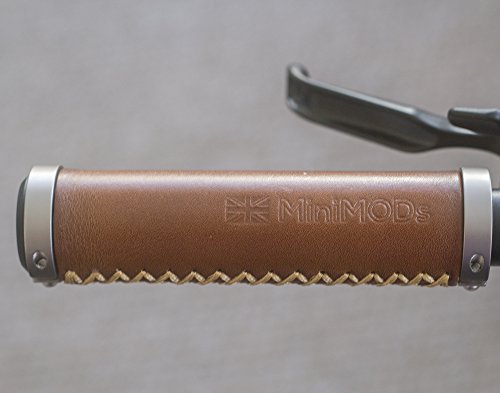 MiniMod's Puños de cuero italiano tipo H/S manillar para BROMPTON Brown