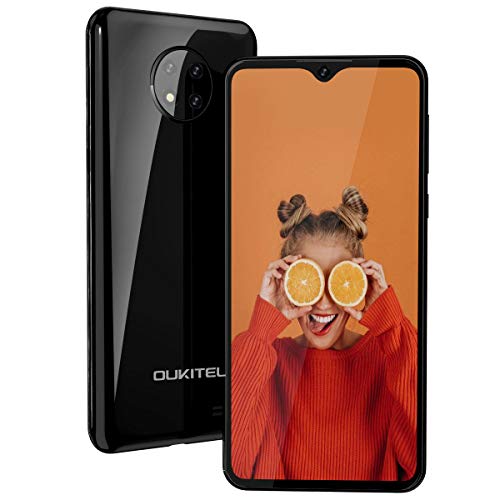 Moviles Baratos,OUKITEL C19 Android 10 Telefonos Moviles Libres 4G Dual SIM,Pantalla 6,49 Pulgadas 4000 mAh Móviles y Smartphones Libres 16GB ROM 128GB SD Face ID,Negro