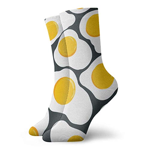N / A Fried Eggs Funny Crew Socks Calcetines deportivos antideslizantes para barco Medias de moda 30 cm