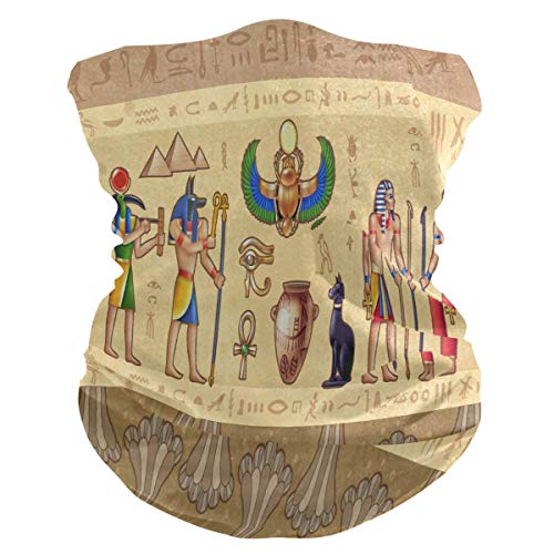 N/A Bandana De Escudo Facial,Bufanda Egipcia Antigua del Vintage, Sombreros Únicos De La Protección De La Cara para El Fútbol Que Camina Adulto Unisex 25X50Cm