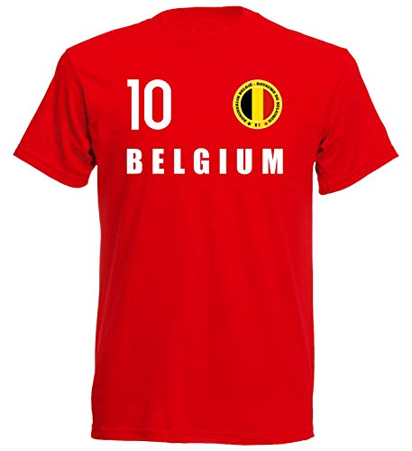 Nation Camiseta de Bélgica con escudo FH 10 BL rojo L