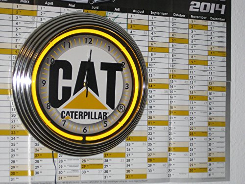 Neon reloj Cat de Caterpillar iluminación Neon Amarillo de también disponible con Negro Marco de ver imágenes.