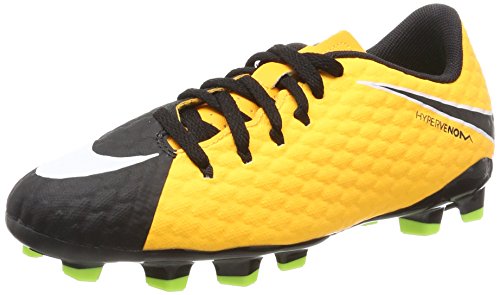Nike Jr Hypervenom Phelon III FG Botas de fútbol, Unisex Infantil, Naranja (Laser Orange/Black/Black/Volt), 36.5 EU (4 UK)