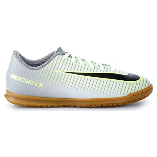 Nike JR Mercurialx Vortex III IC, Botas de fútbol para Niños, Plateado (Pure Platinum/Black-Ghost Green), 35 1/2 EU