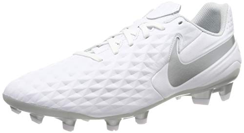 Nike Legend 8 Academy FG/MG, Zapatillas de Fútbol Unisex Adulto, Blanco (White/Chrome/Pure Platinum/Mtlc Silver 100), 39 EU